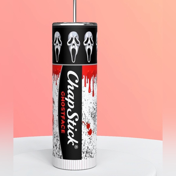 NWT Ghostface chapstick  20 oz tumbler double vacuum sealed stainless steel